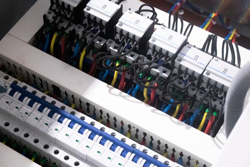Electrical panel wiring and circuit breakers
